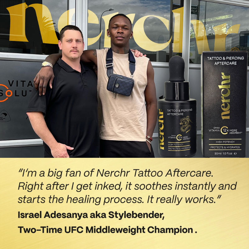 Israel Adesanya tattoo Aftercare